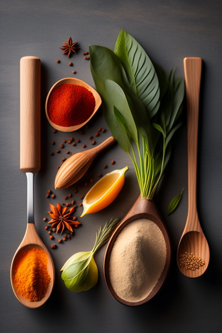 Spices and herbs with wall paper-3